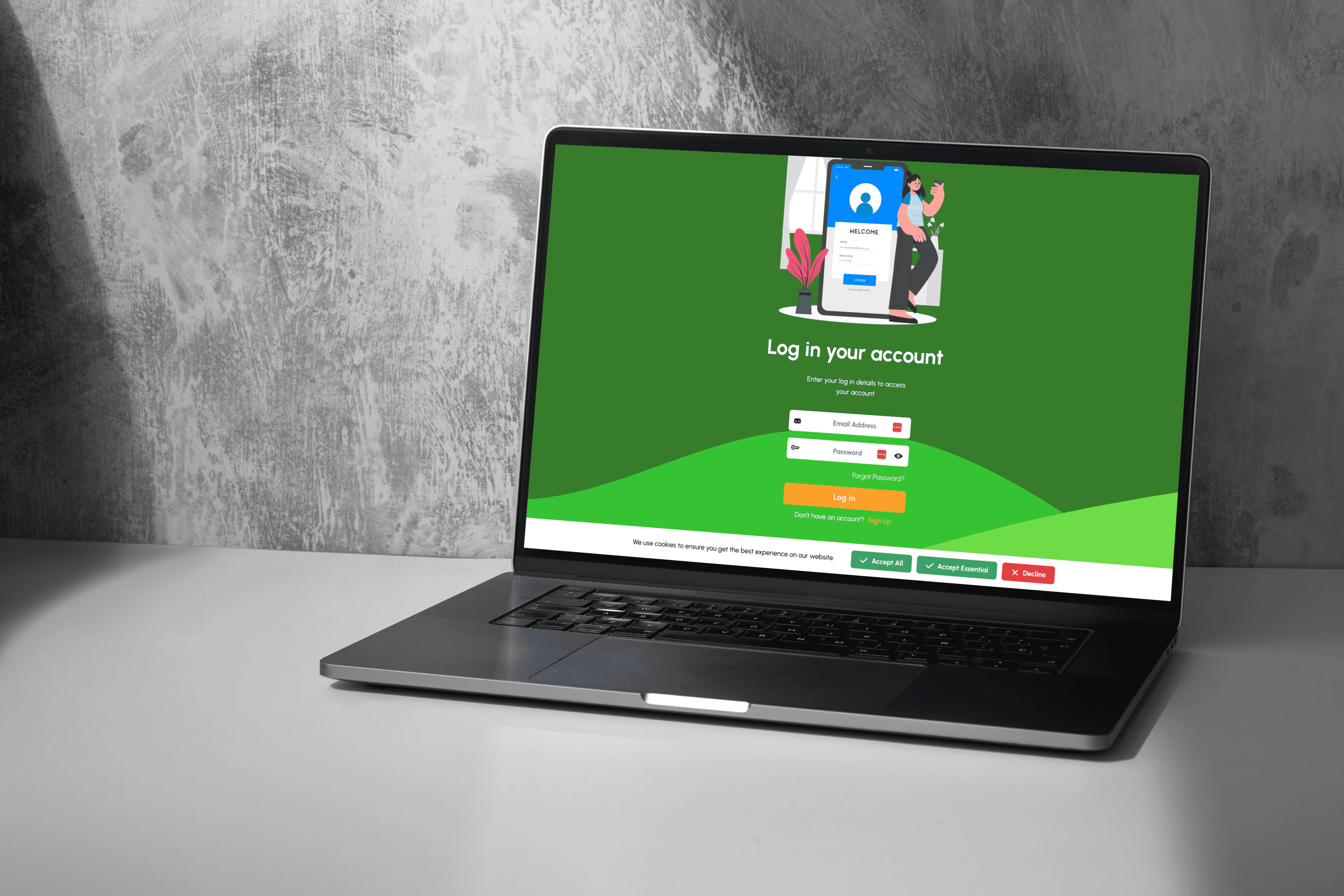 Laptop with NearGear open
