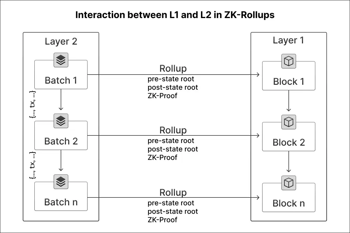 interaction between L1 and L2 in ZK-Rollups