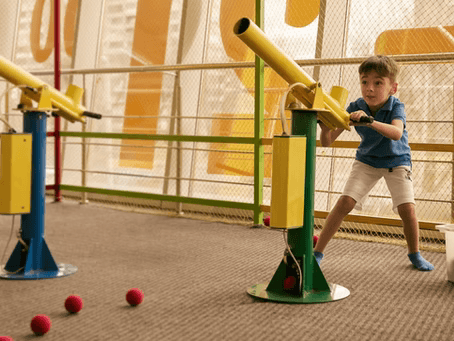 child playing with a canon