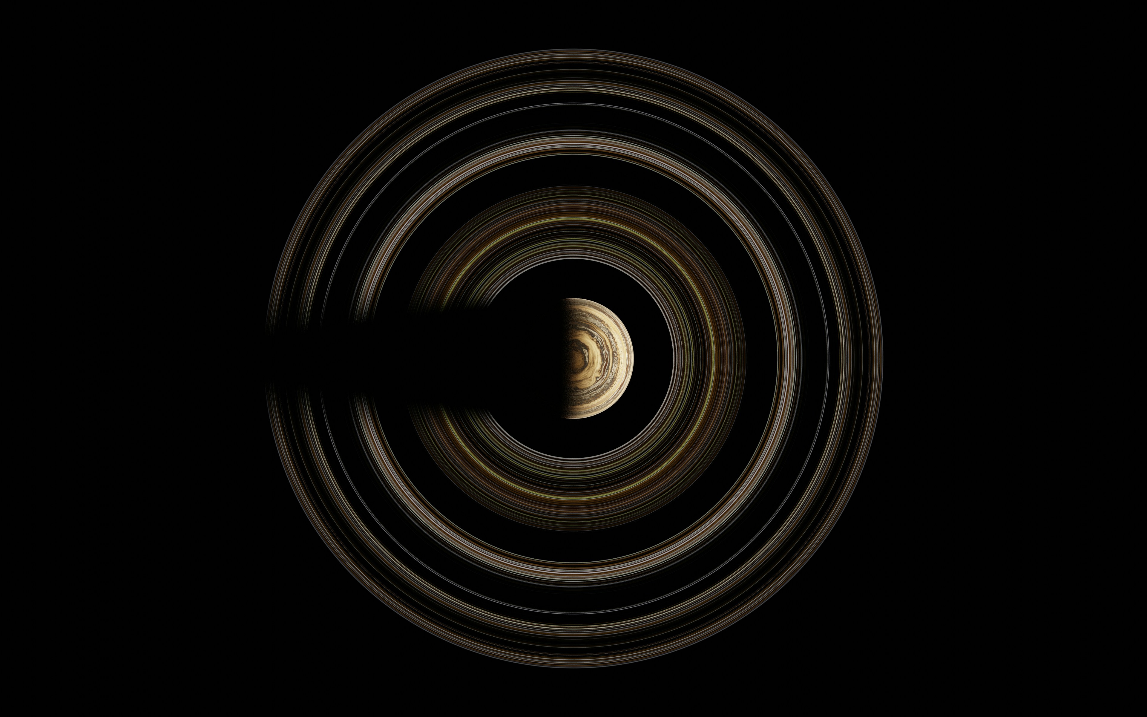 a black and white photo of the earth's rings