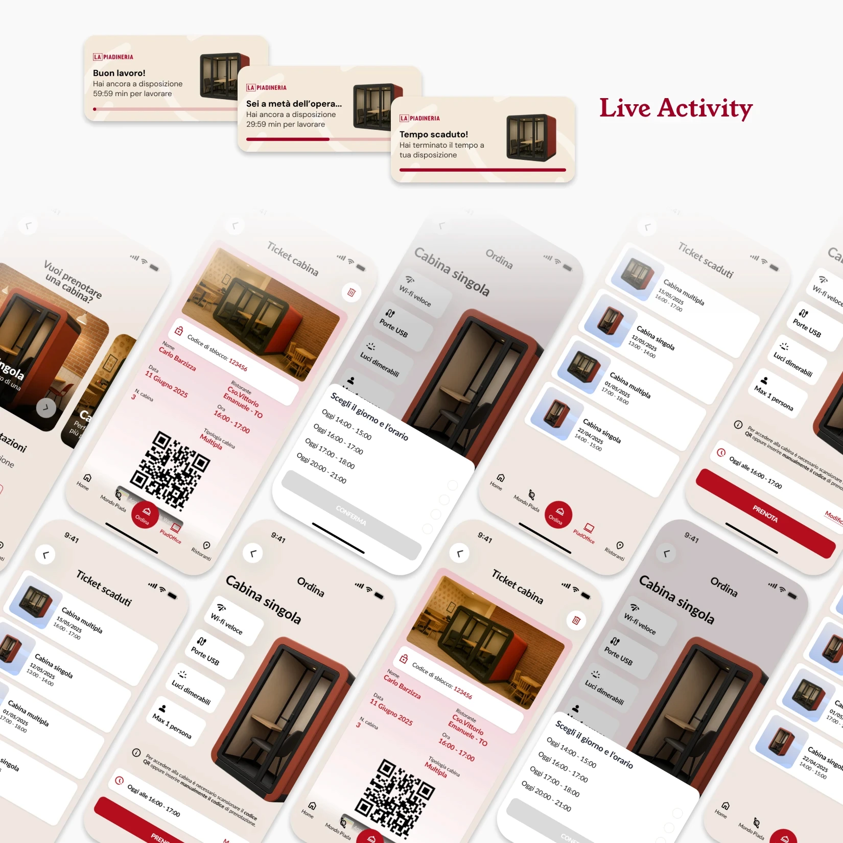 Interfacce principali della mobile app