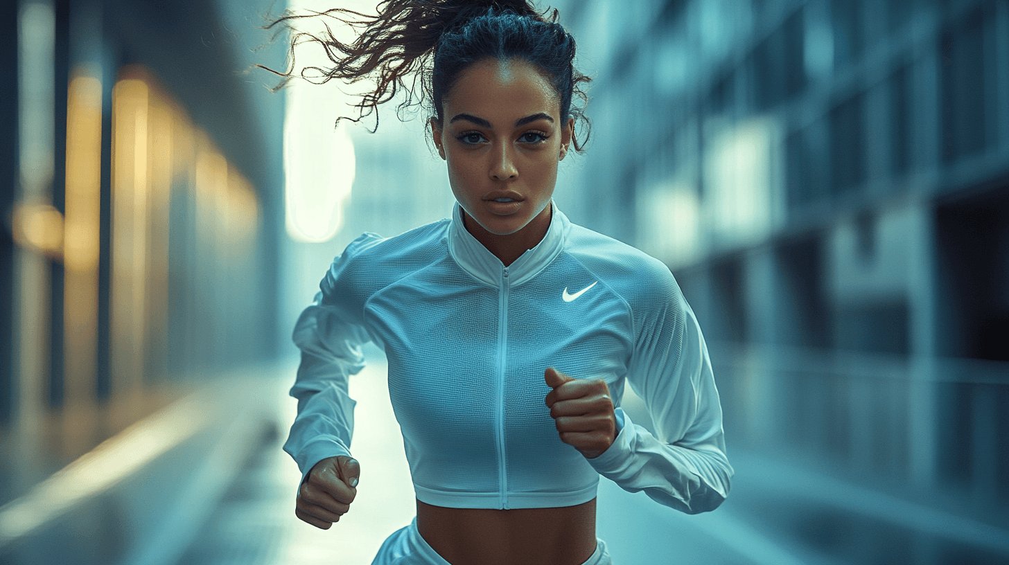 Ultra realistic, natural lighting , nike and jacquemus photoshoot campaign 