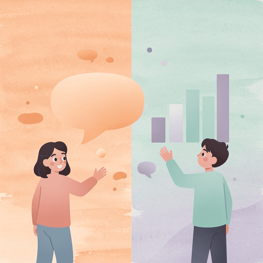 Split scene comparing traditional SEO methods with AI-optimized content strategies