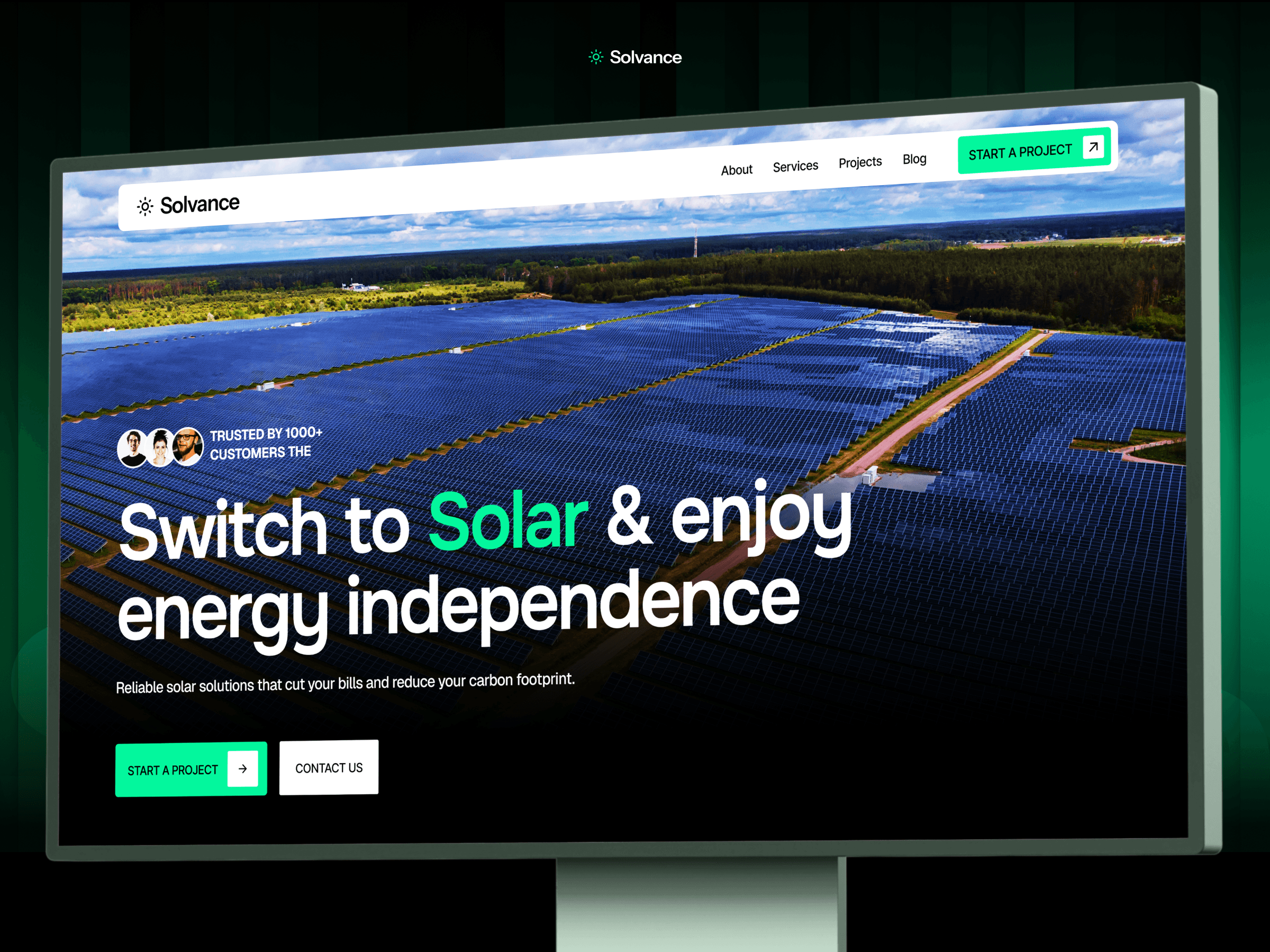 Solvance Hero Section Banner Mockup