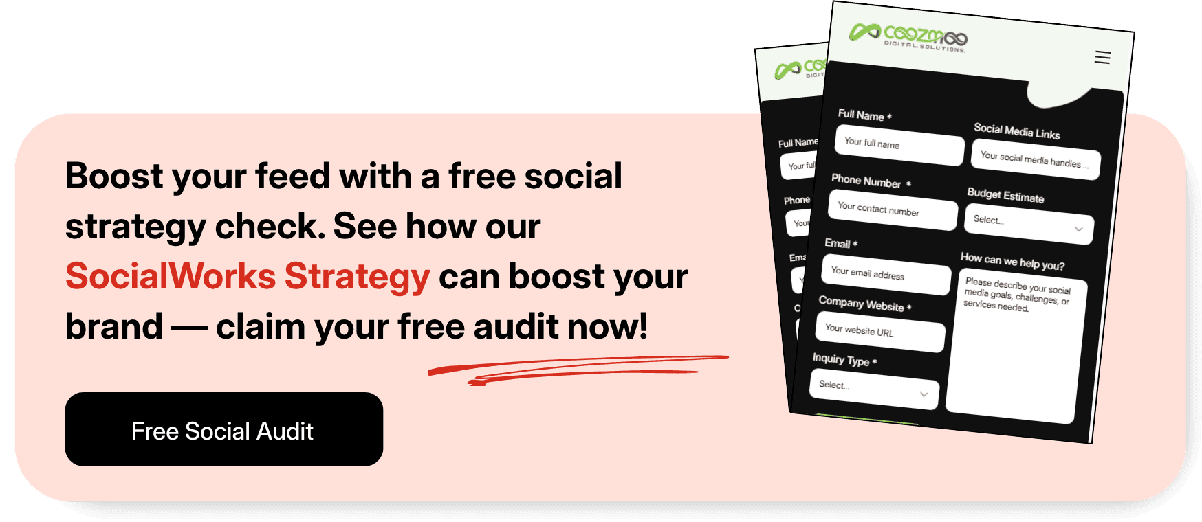 CTA for free social strategy audit 