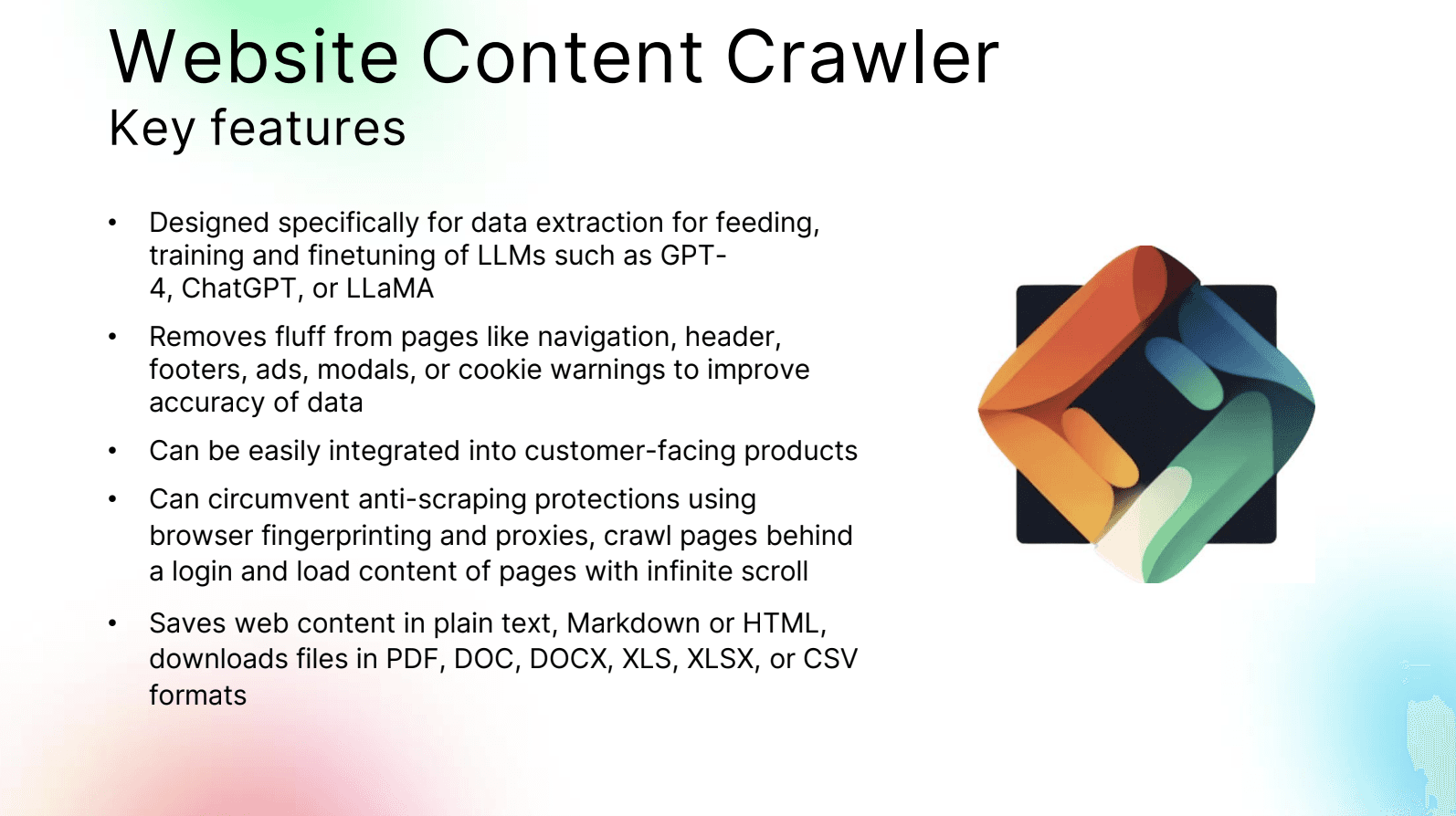 Website content crawler