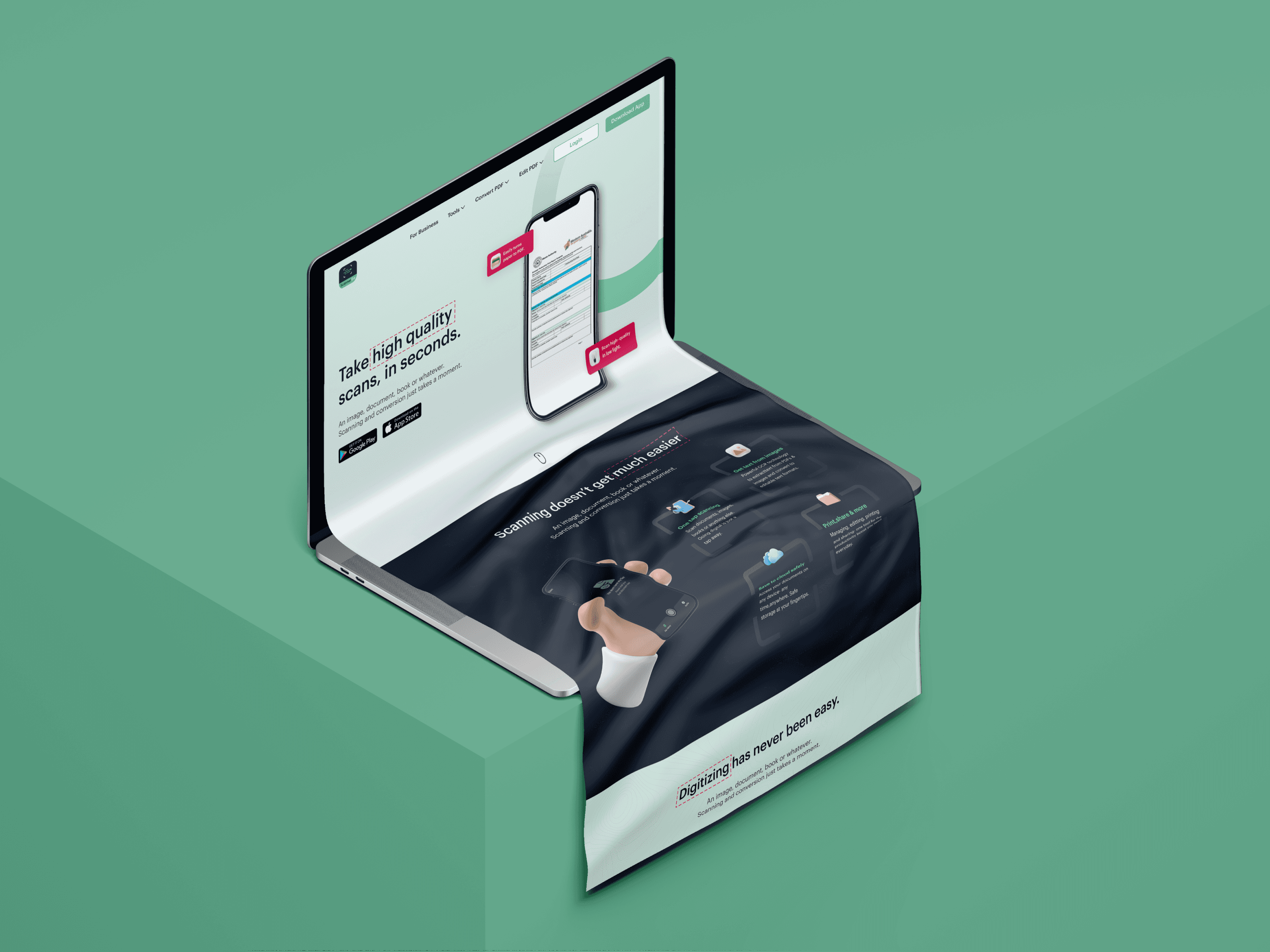 ScannerGo Website design mockup