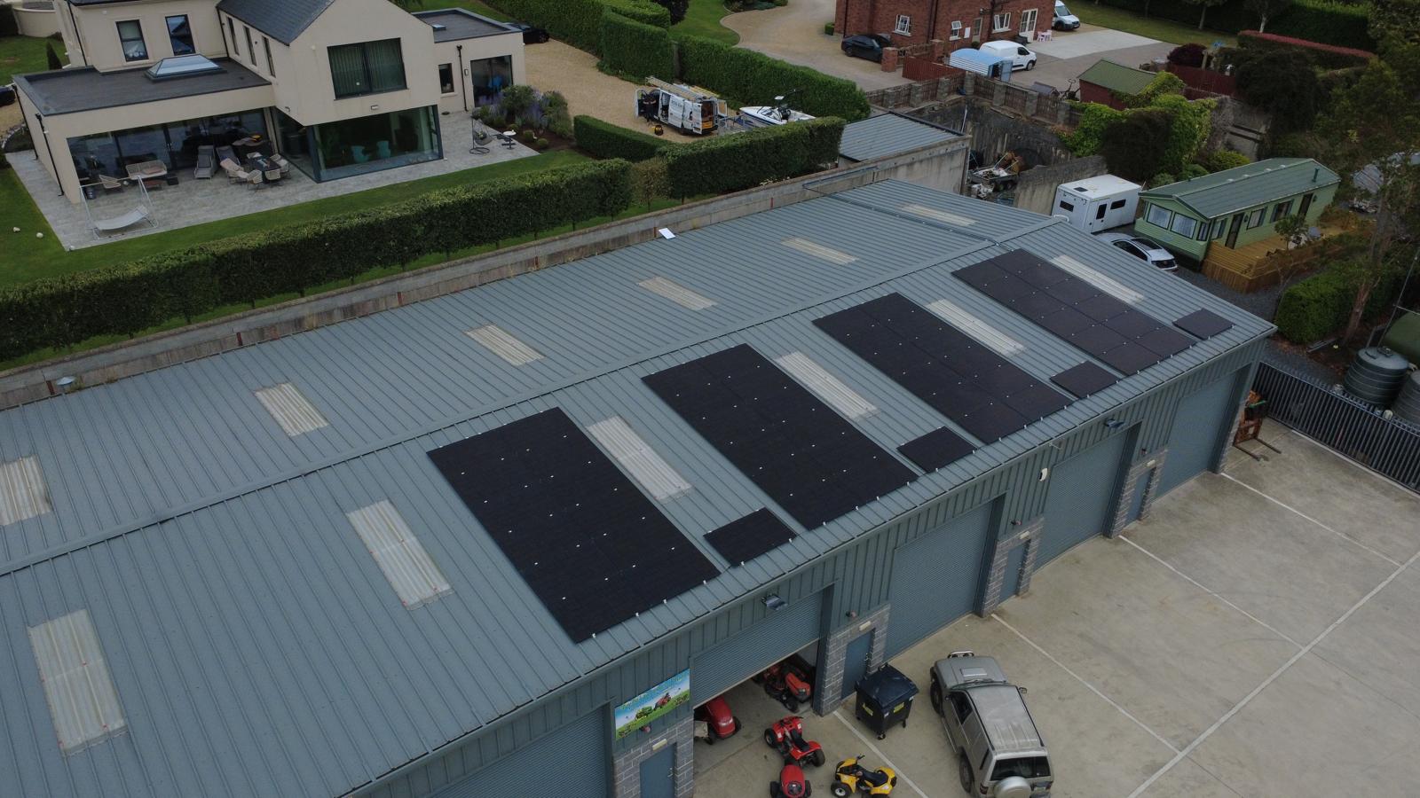 solar panels on the roof