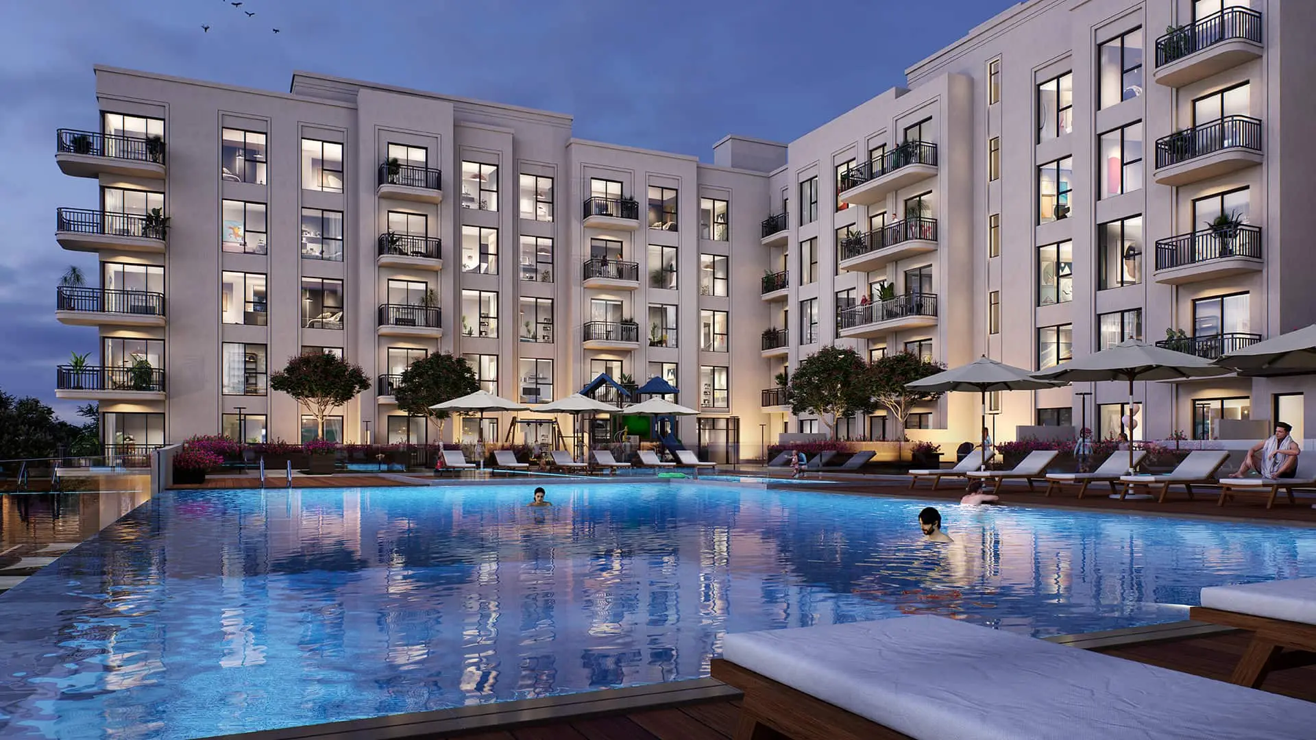 Dubai apartment listing: Safi Apartments, highlighting luxury living and prime location in the city.
