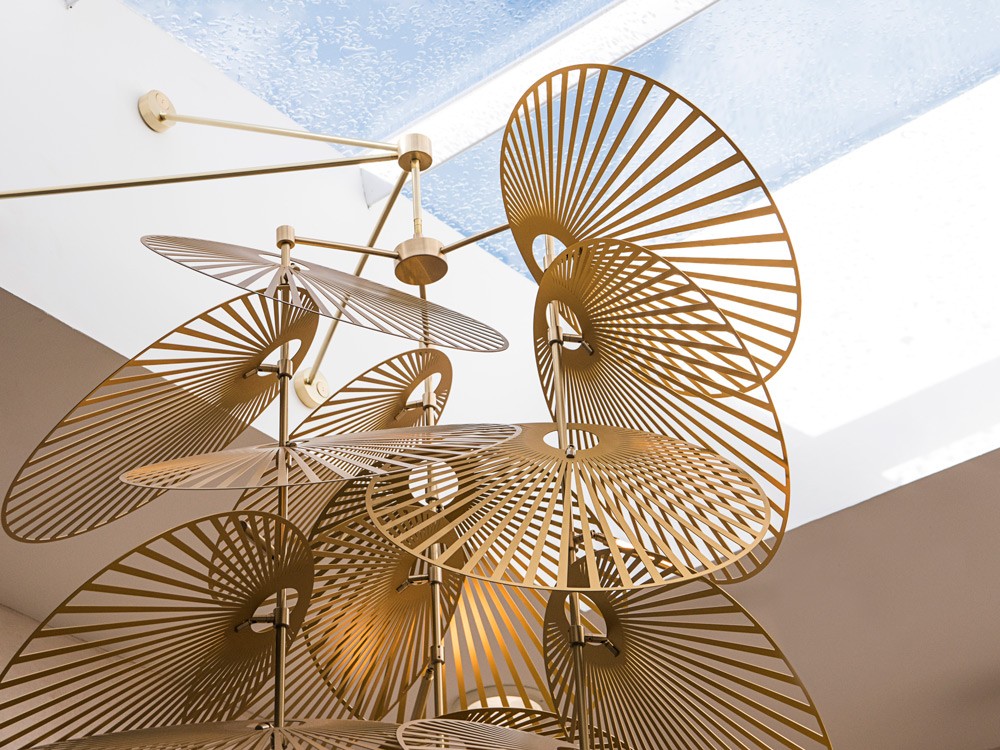 Leaf light instllation close up