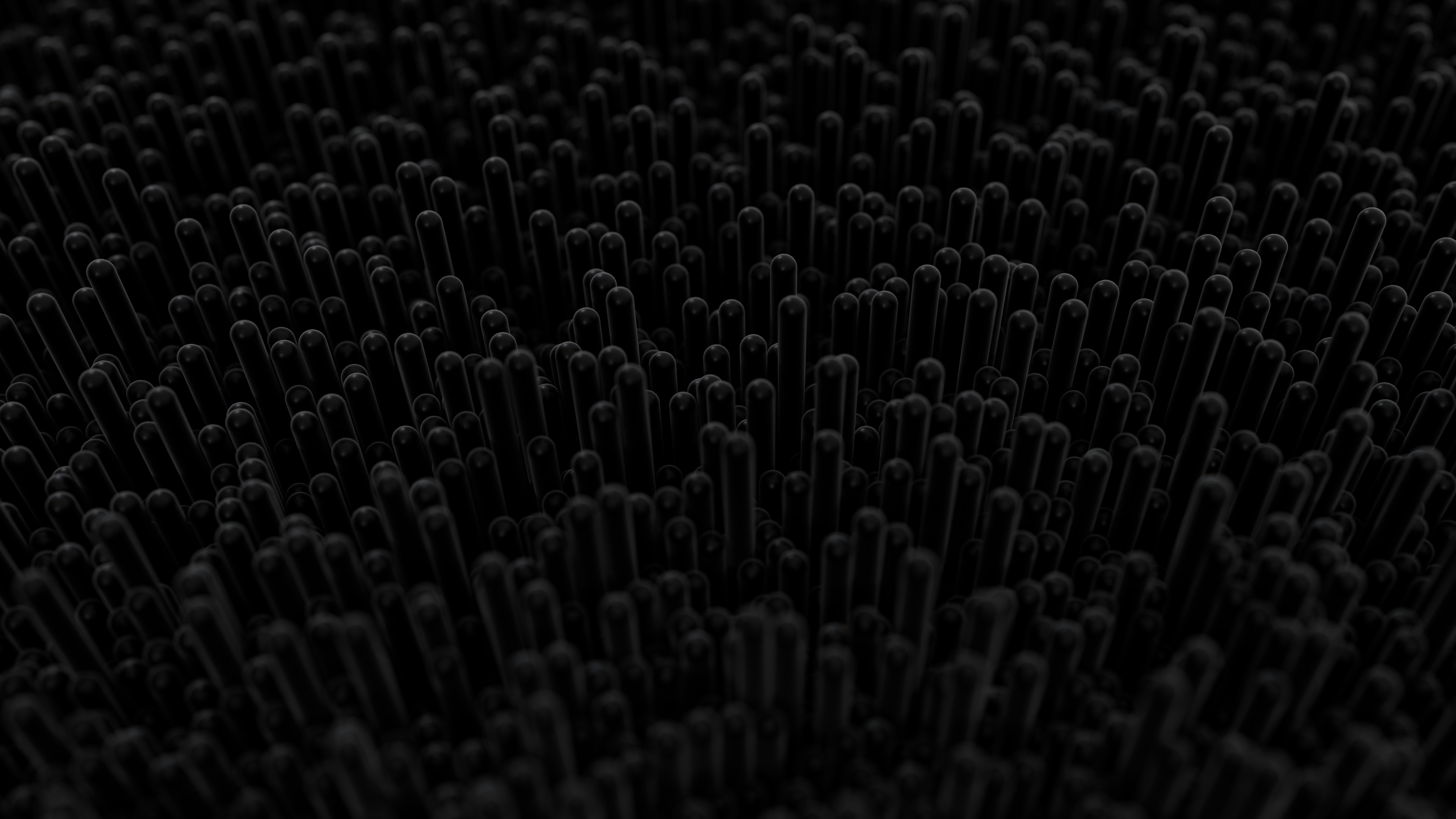 A dark, textured surface with many small, raised elements.