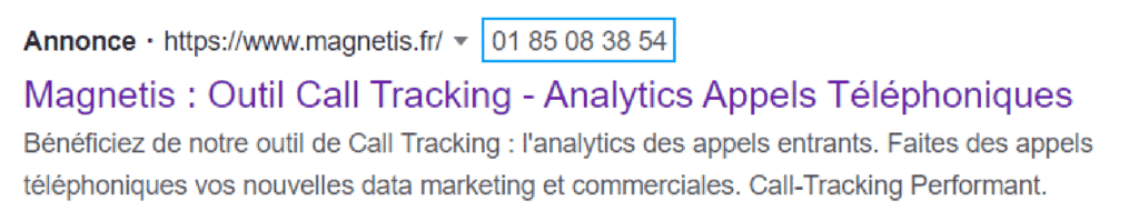 extensions d'annonce Google Ads