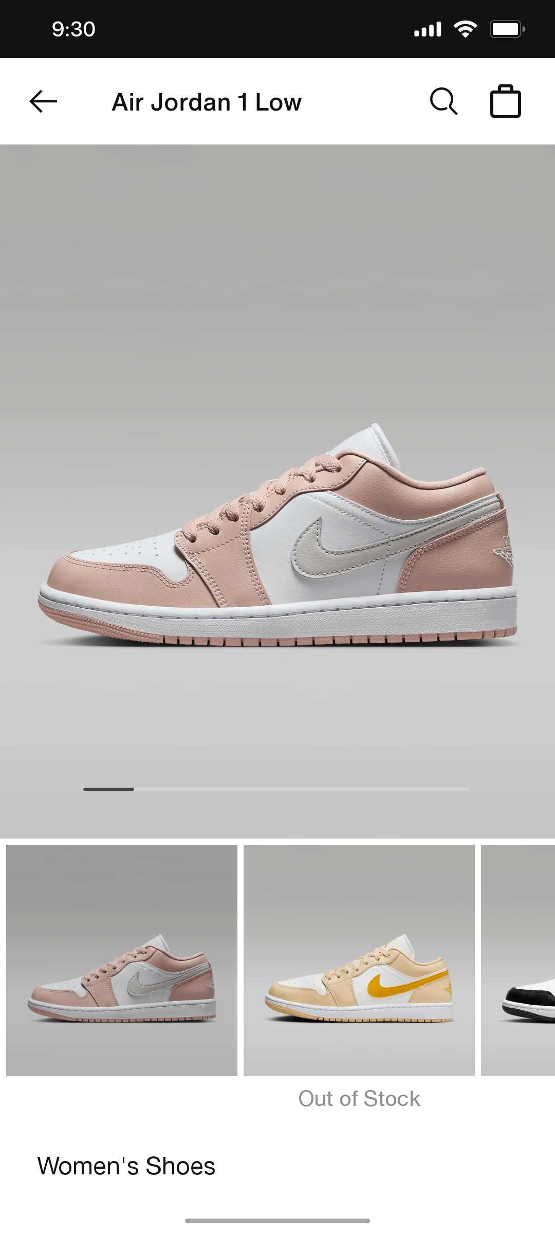 Nike App All Jorden 1 Low Screen