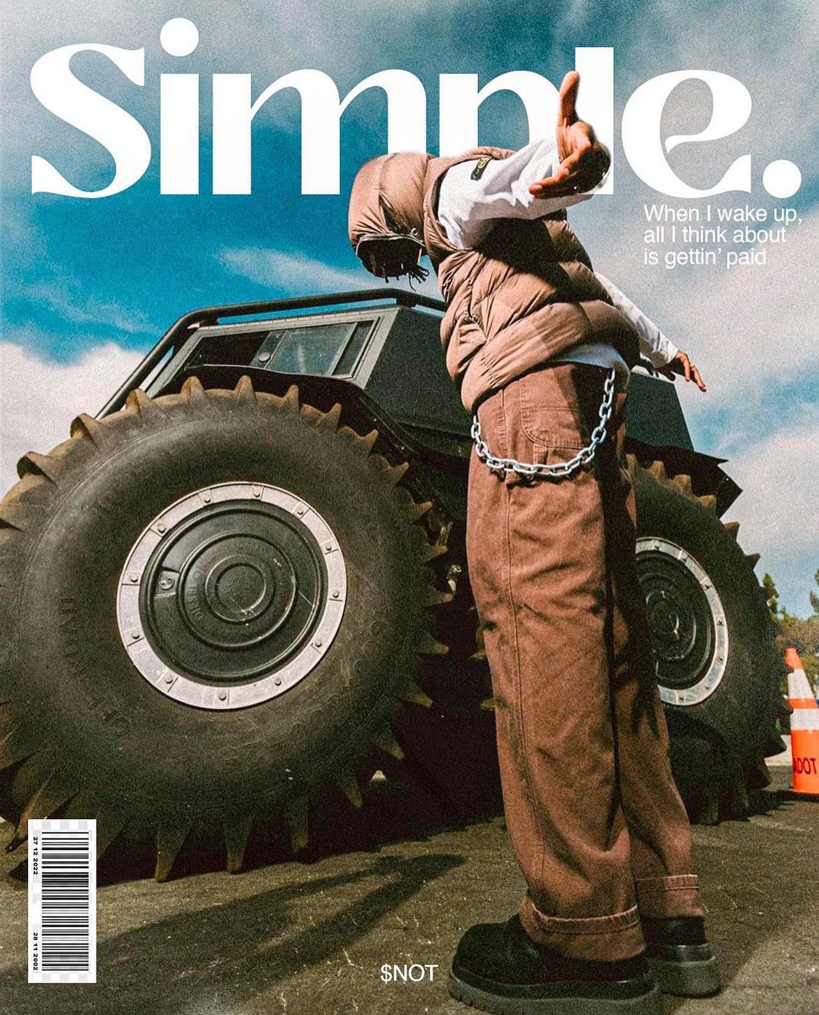 Simple magazine cover, showing $NOT on it.