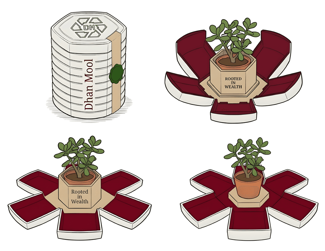 Product sketch on a worktable