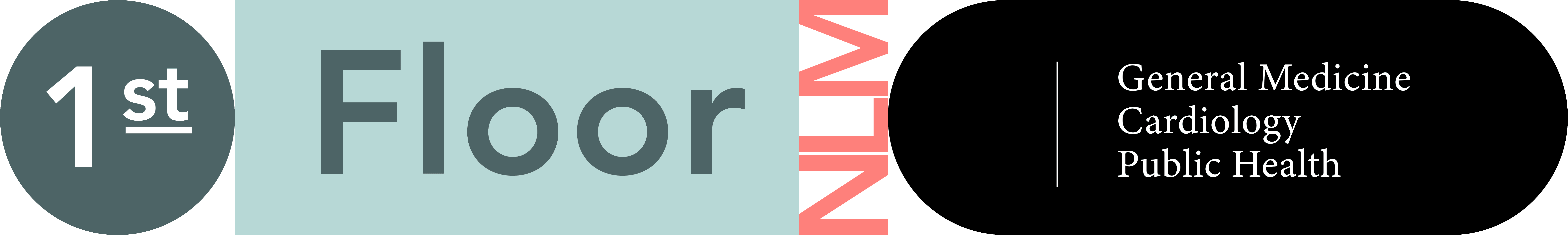 branded sign design, saying 1st floor.