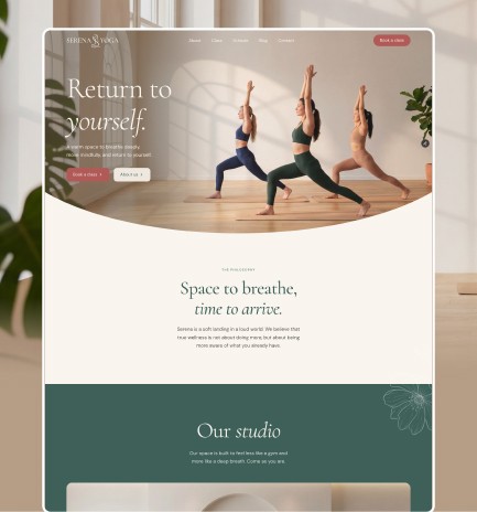 yoga & wellness studio template preview