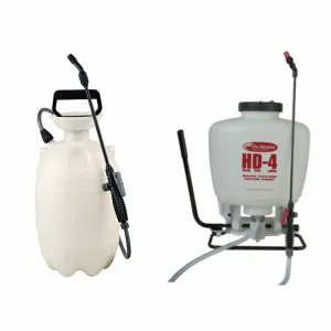 handheld sprayer with a long nozzle, hose, and adjustable strap