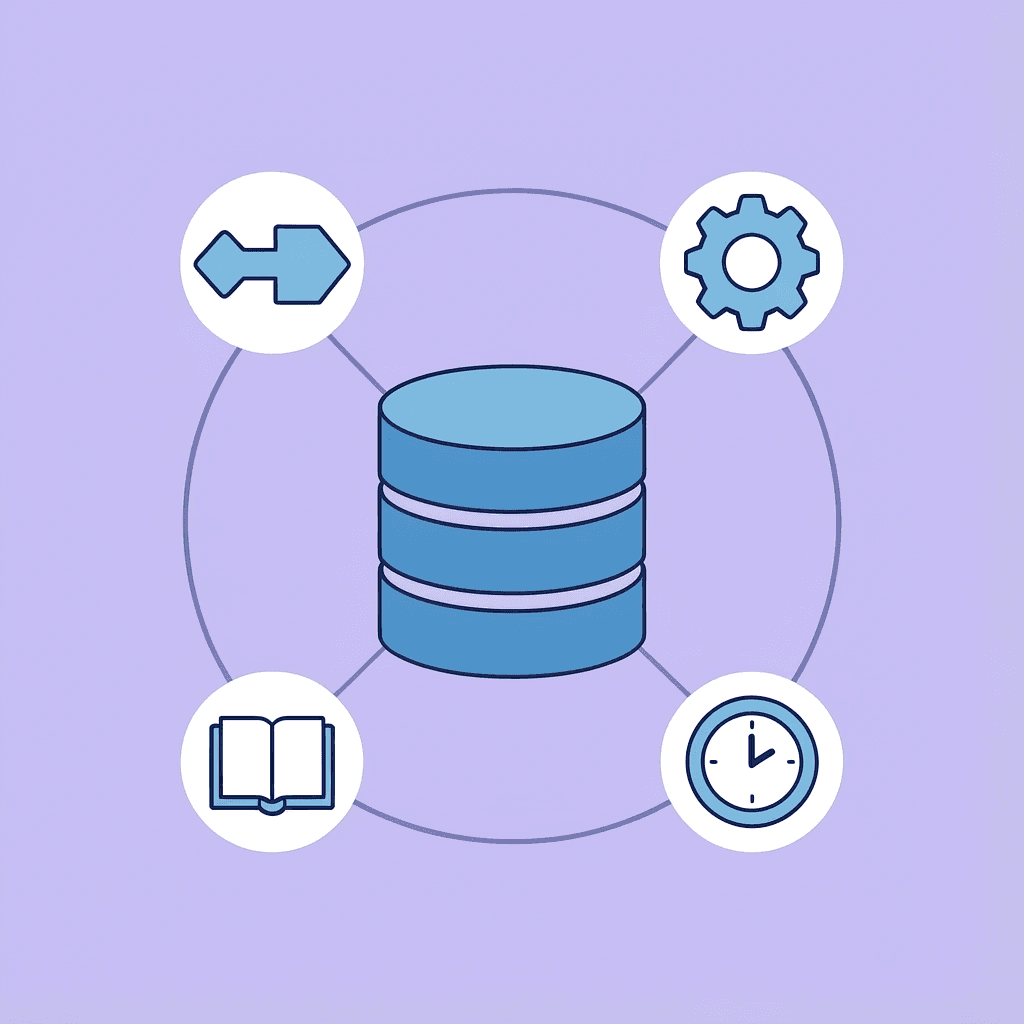 Network diagram showing CRM, support platform, and warehouse systems connected to a central data integration hub