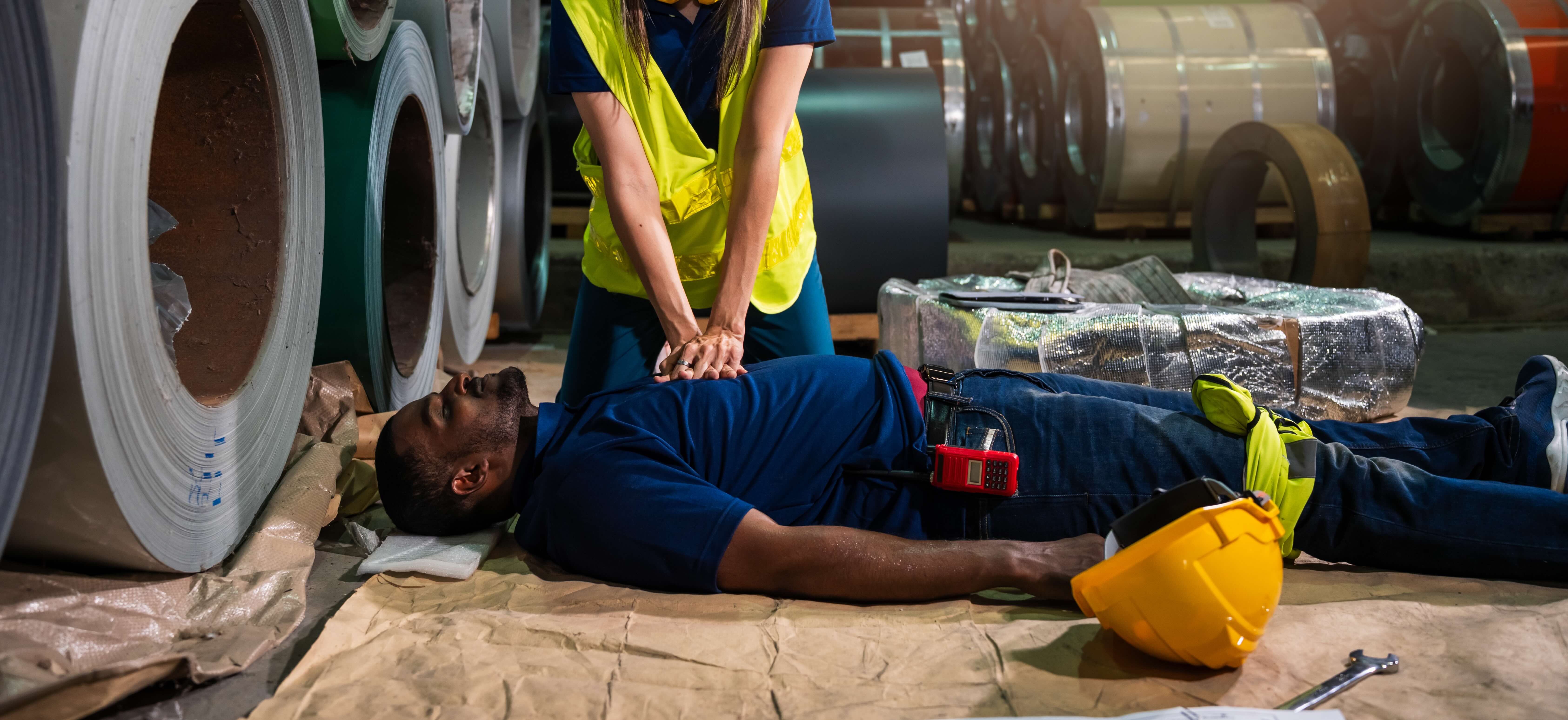 CPR Emergency First Aid in Factory