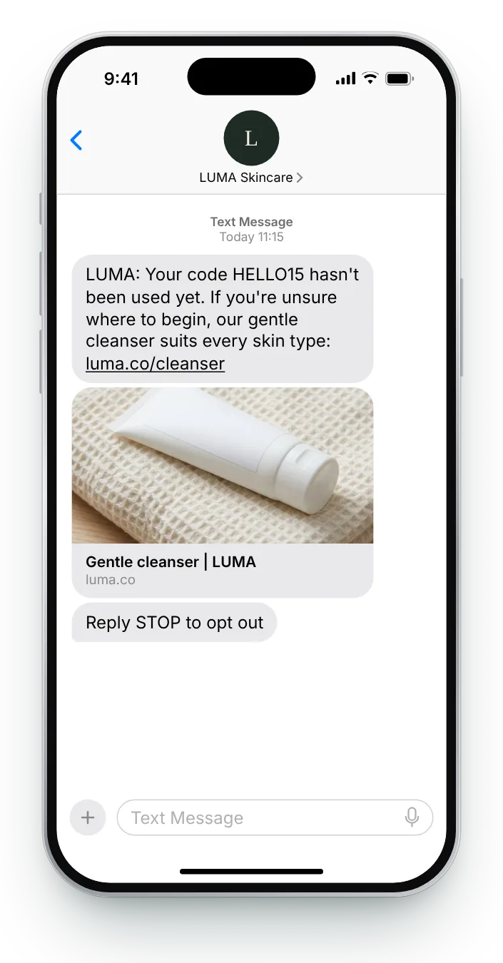 Day three, code still unused first-week SMS on an iPhone