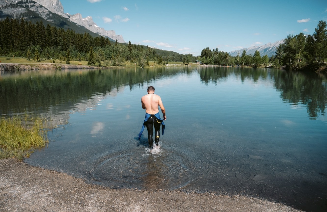 image of a man in a lake