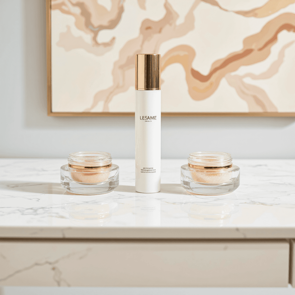 product photography of Cosmetic item placed for a product shoot