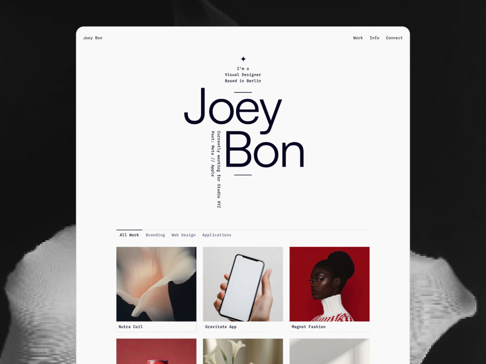 TD_Joeyfolio — 黑白极简专业作品集网站设计灵感