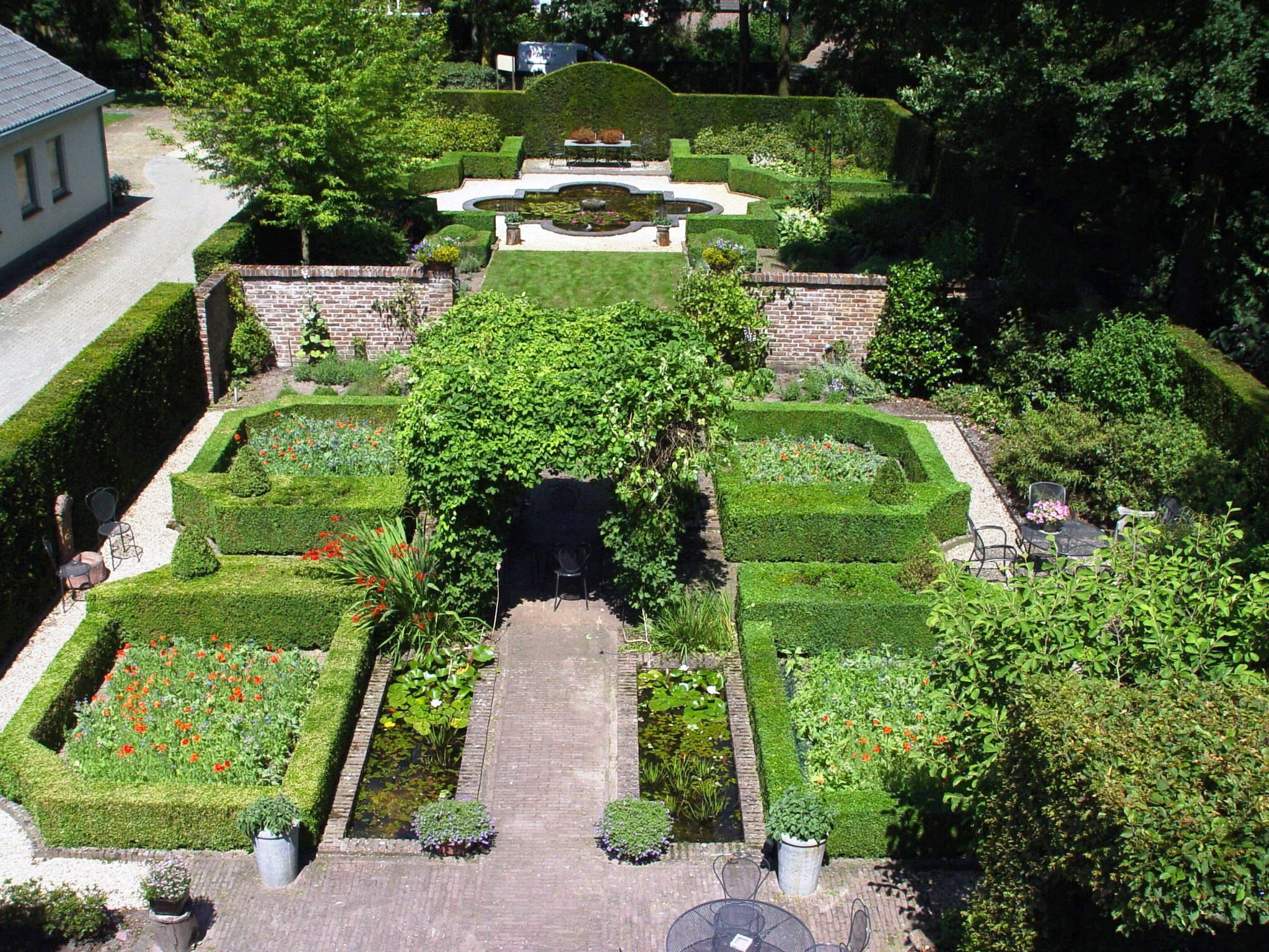 Beautiful landscaped garden with greenery and outdoor design elements.