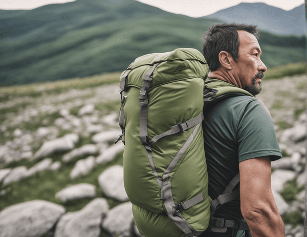 man rucking up the mountain