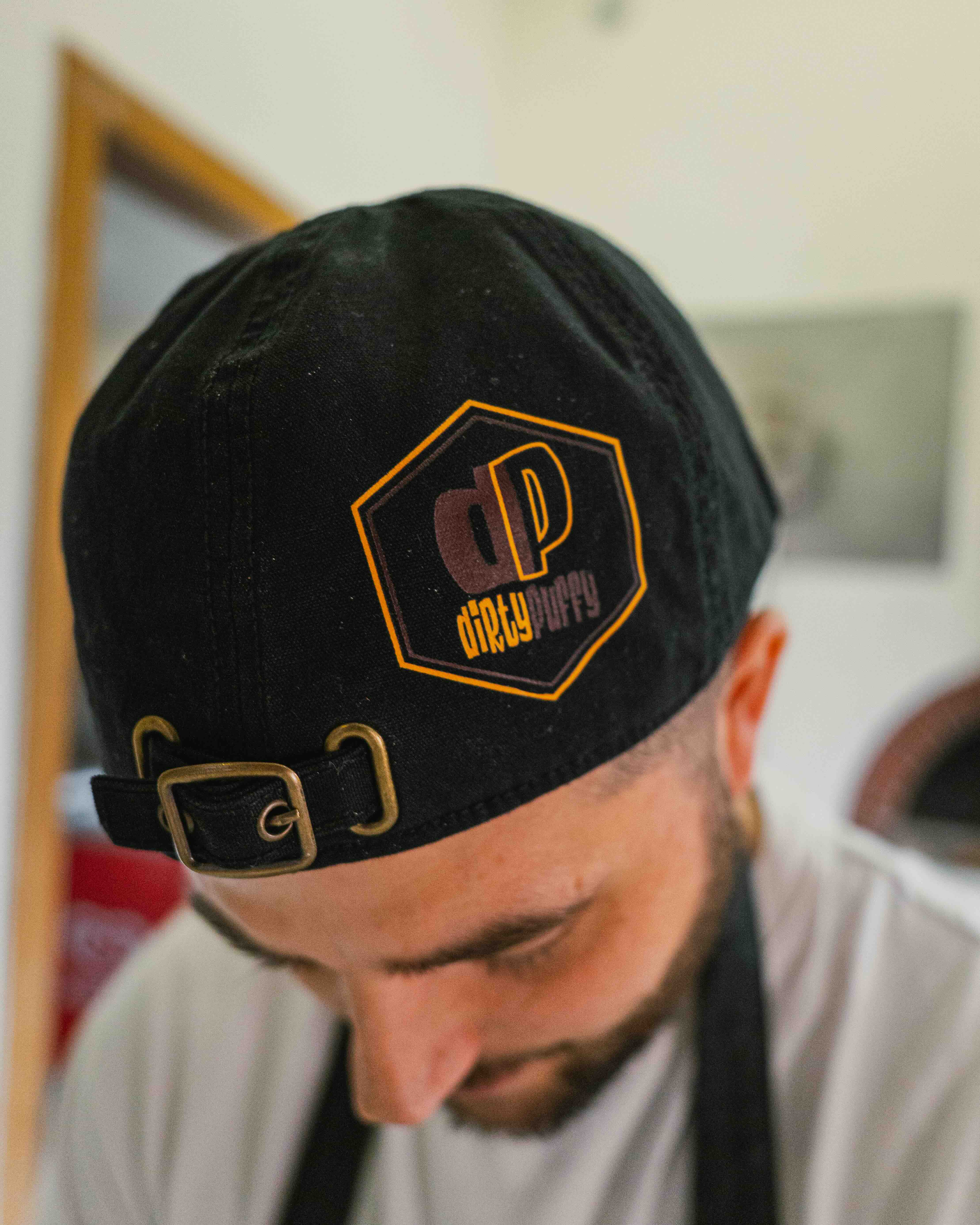 Cozy café interior with bar and hanging lights