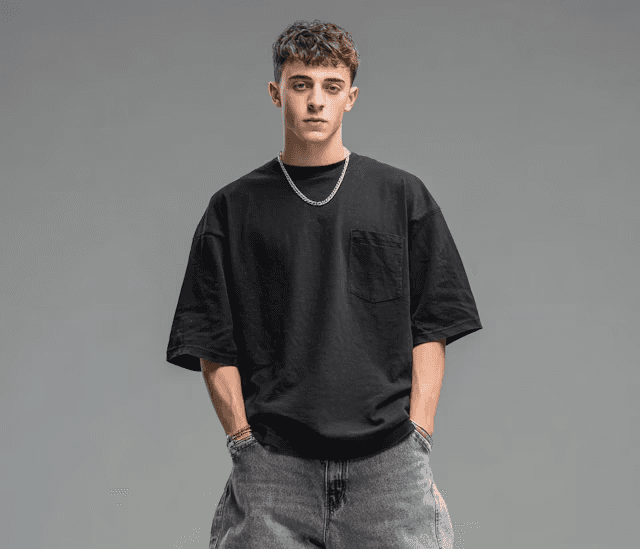 man's grey and black shirt