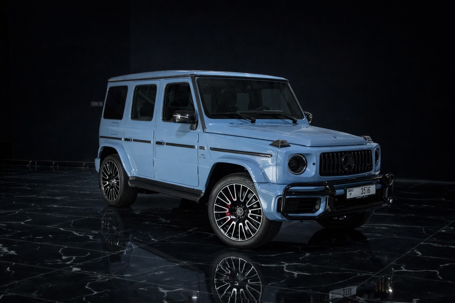 Mercedes-AMG G63 Night Package China Blue front exterior luxury SUV rental Dubai