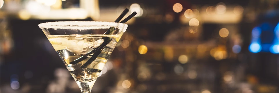Martini cocktail on a bar