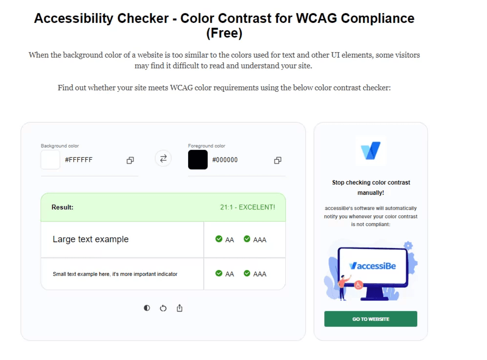 Color Contrast Checker by AccessibilityChecker.org