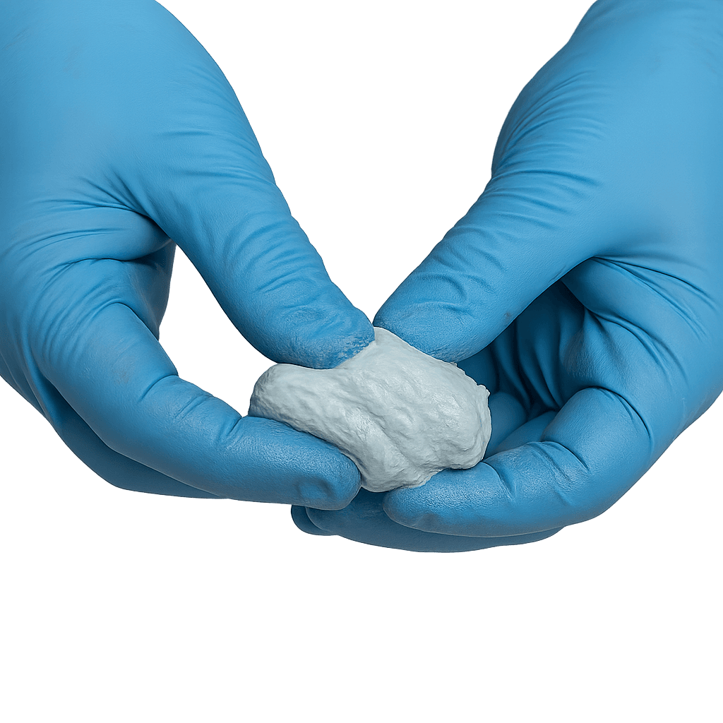 Misturando massa epóxi para reparo de canos com fita vedação de alta resistência