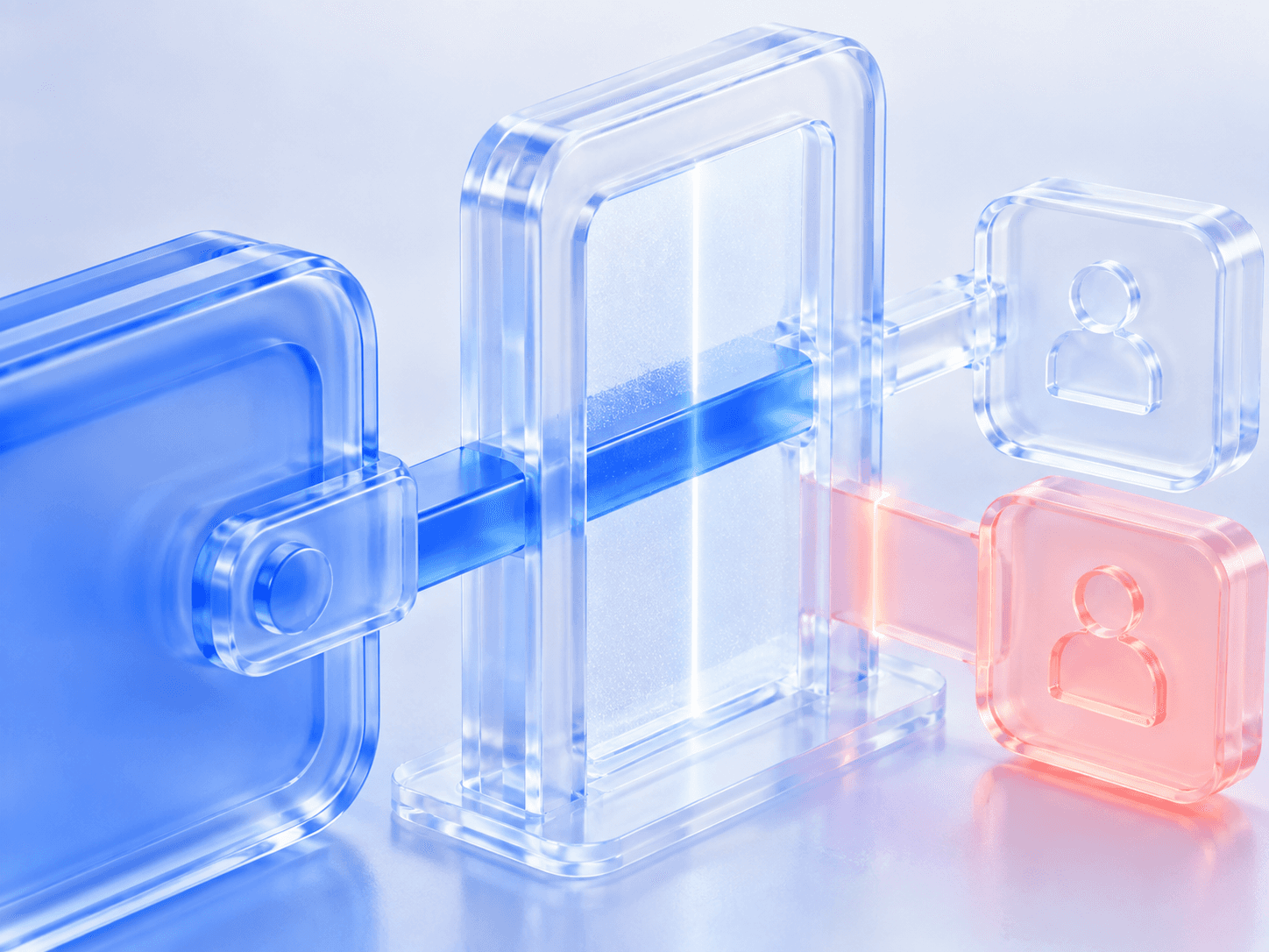 3D illustration of blockchain analytics tracing a wallet connection to a flagged high-risk counterparty