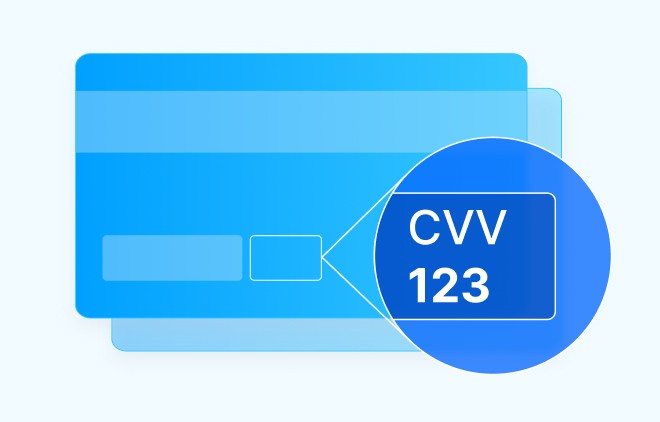 Código CVV de 3 dígitos en el reverso de una tarjeta de crédito