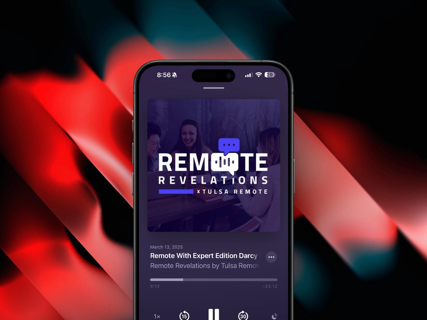 Remote Revelations by Tulsa Remote podcast logo, produced by podcast studio x