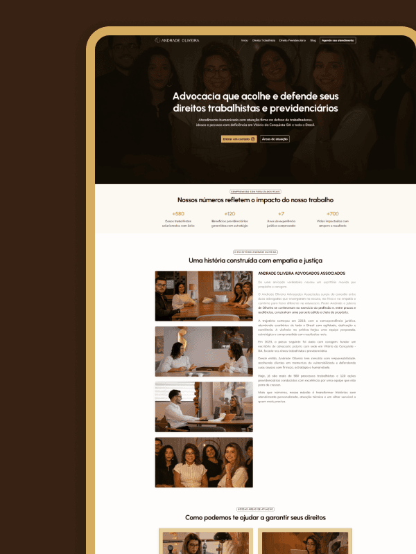 Site Andrade Oliveira Advocacia