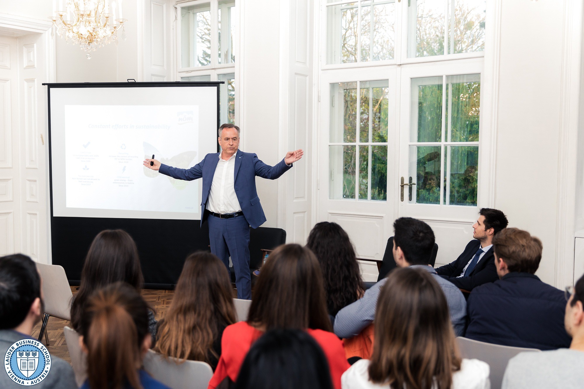  Ing. Josef Simon , Director of Production and Technology at NÖM talks to LBS Students