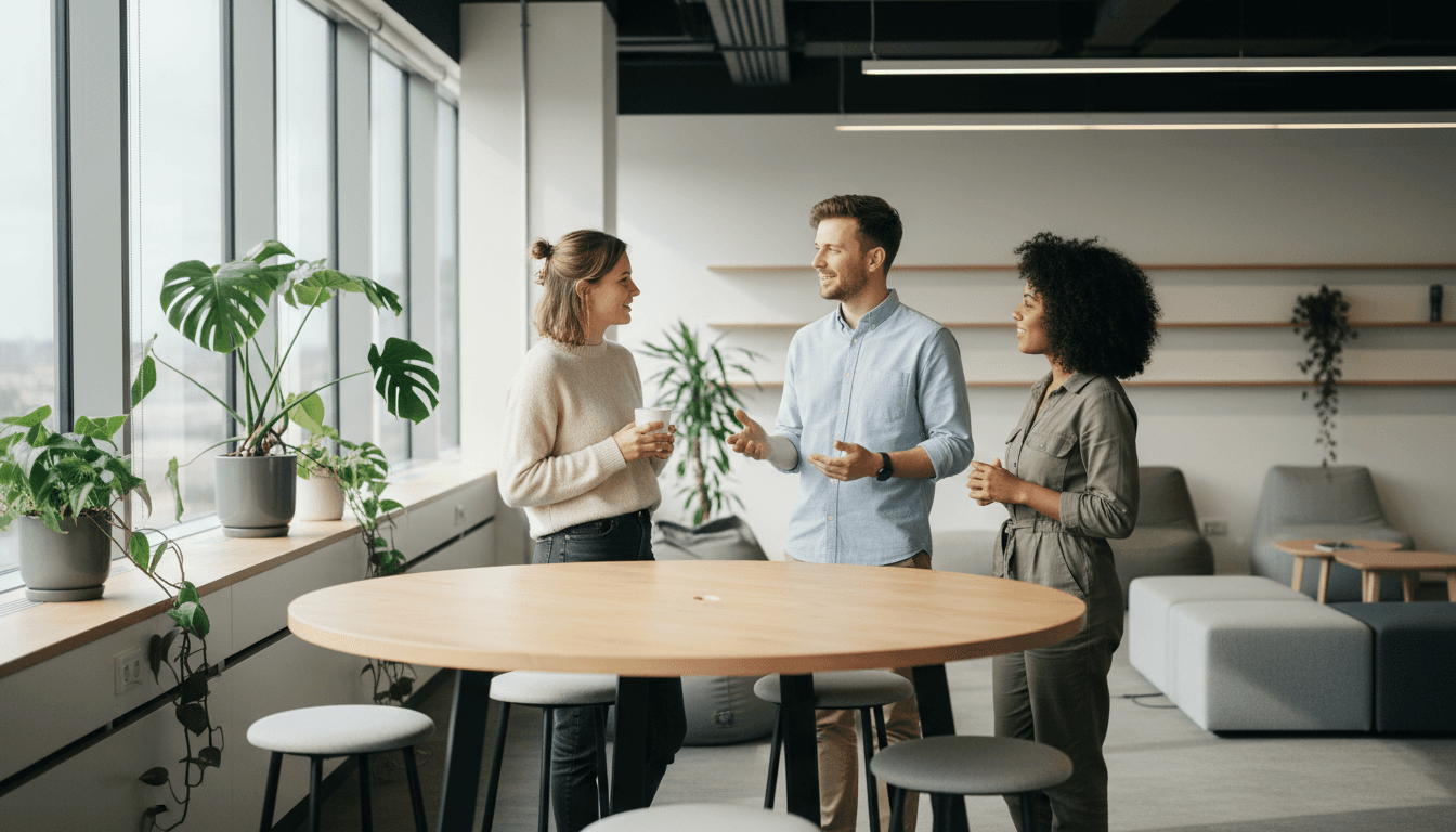 Offenes, modernes Büro in dem Desk Sharing umgesetzt wird