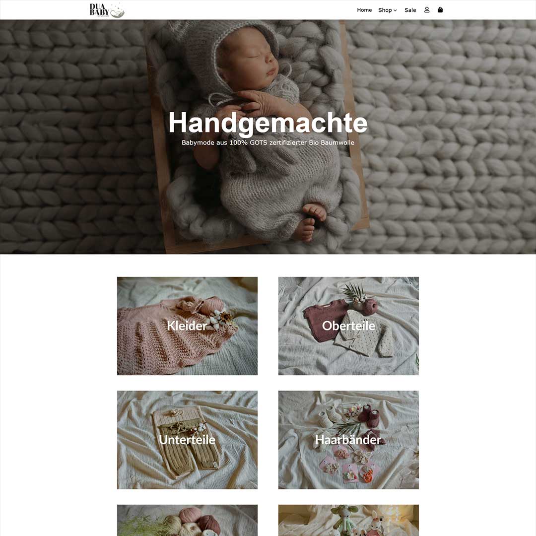 Ein bild von der Webseite www.dua-baby.com