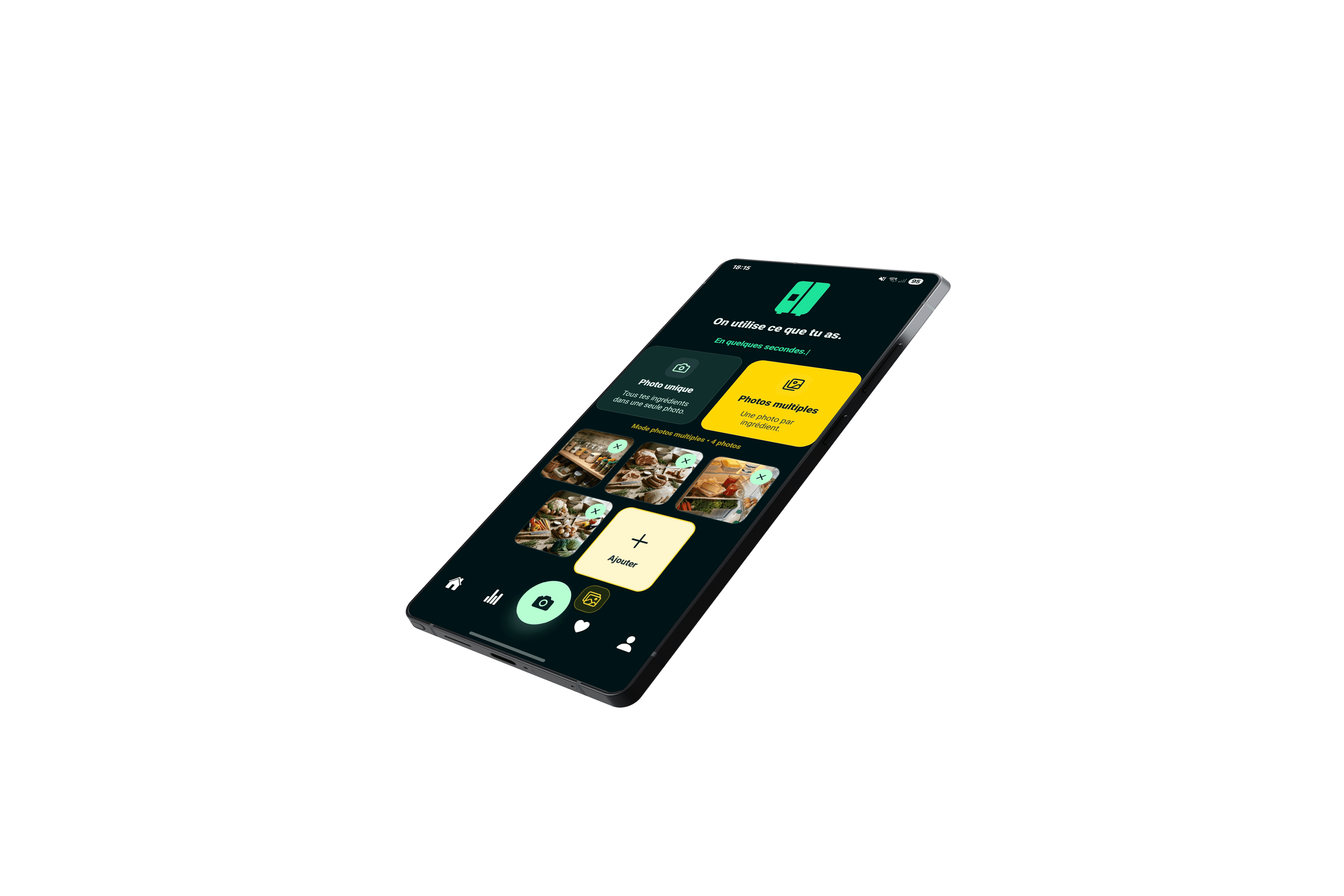 iPhone mockup of the voice recording feature of the app