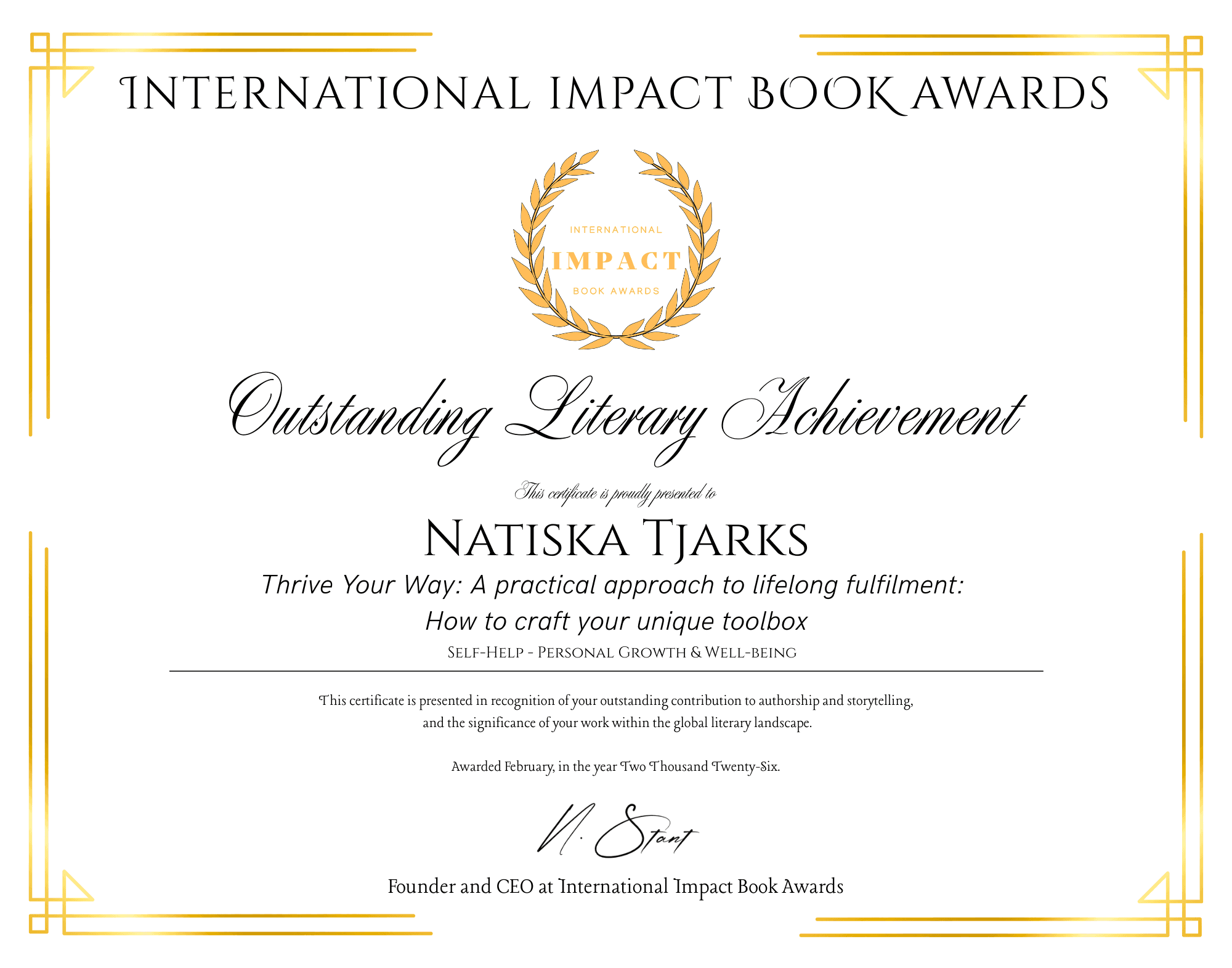Thrive Your Way Book A Practical Approach to Lifelong Fulfilment How Yo Build Your Unique Toolbox Author Natiska Tjarks