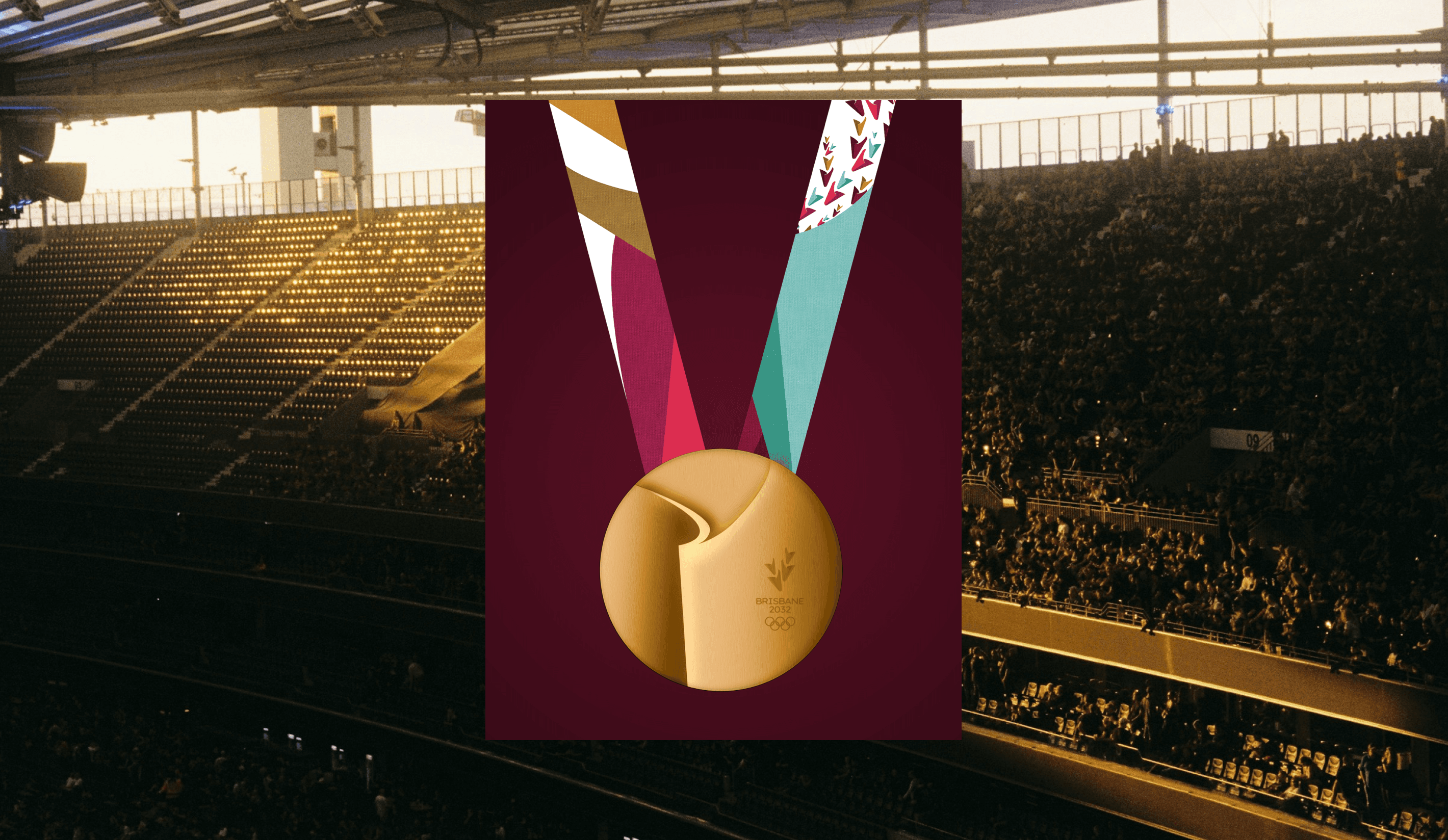 brisbane olympics 2032 logo & brand design concept by selina donohoe - gold medal design 