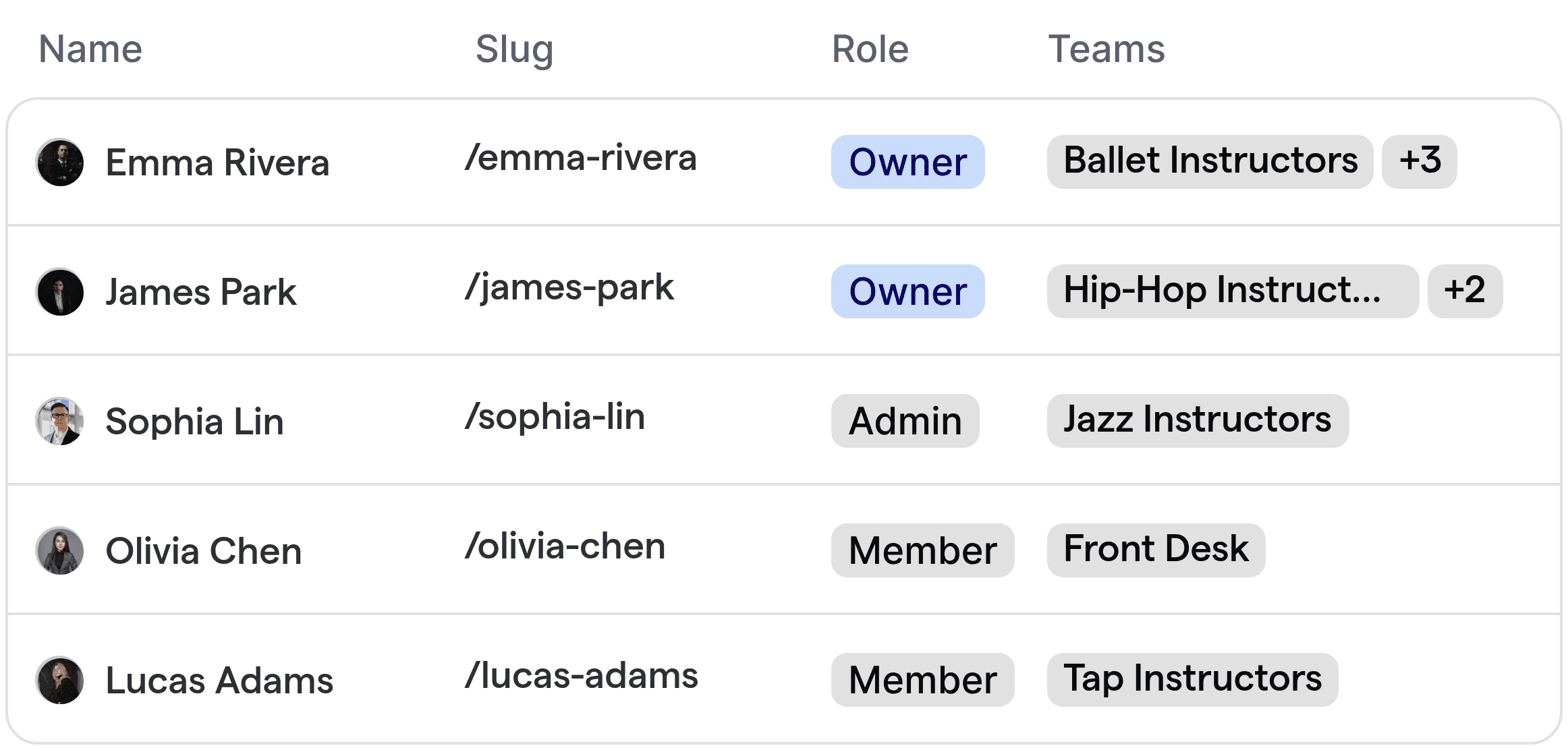Automated routing example for dance schools, assigning bookings to appropriate style instructors and staff.
