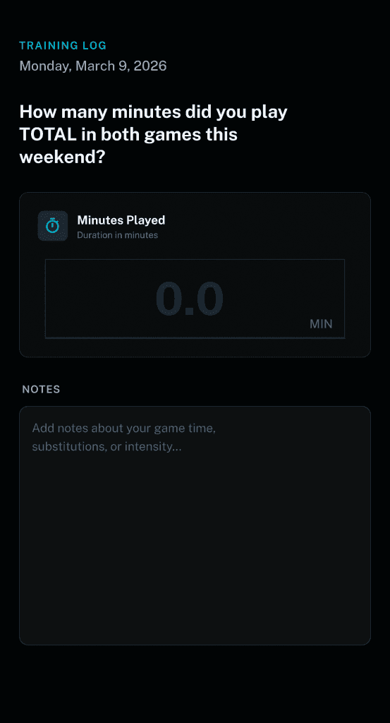 Mobile app - training log