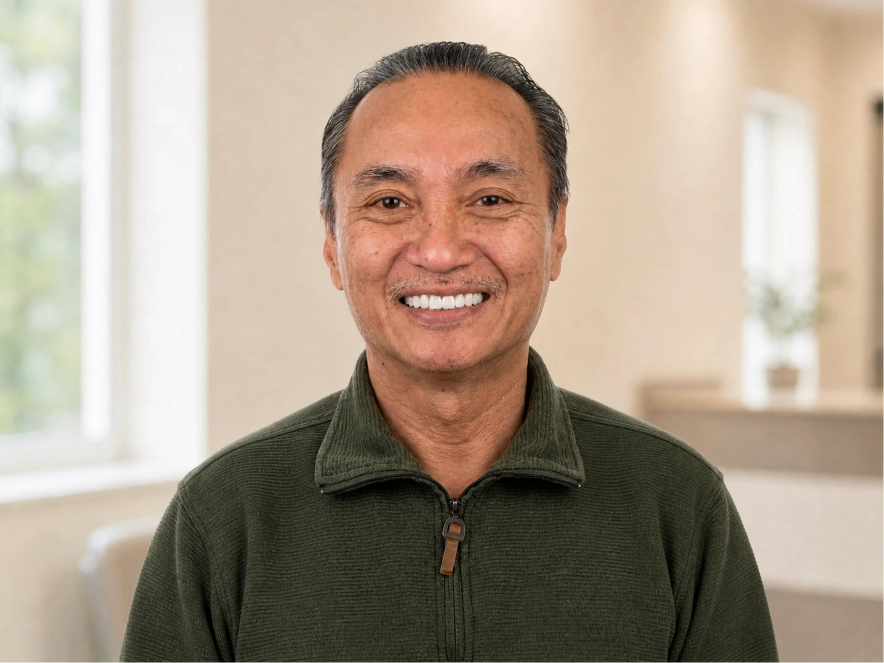 Patient 4 after full-arch dental implant treatment at lleveza