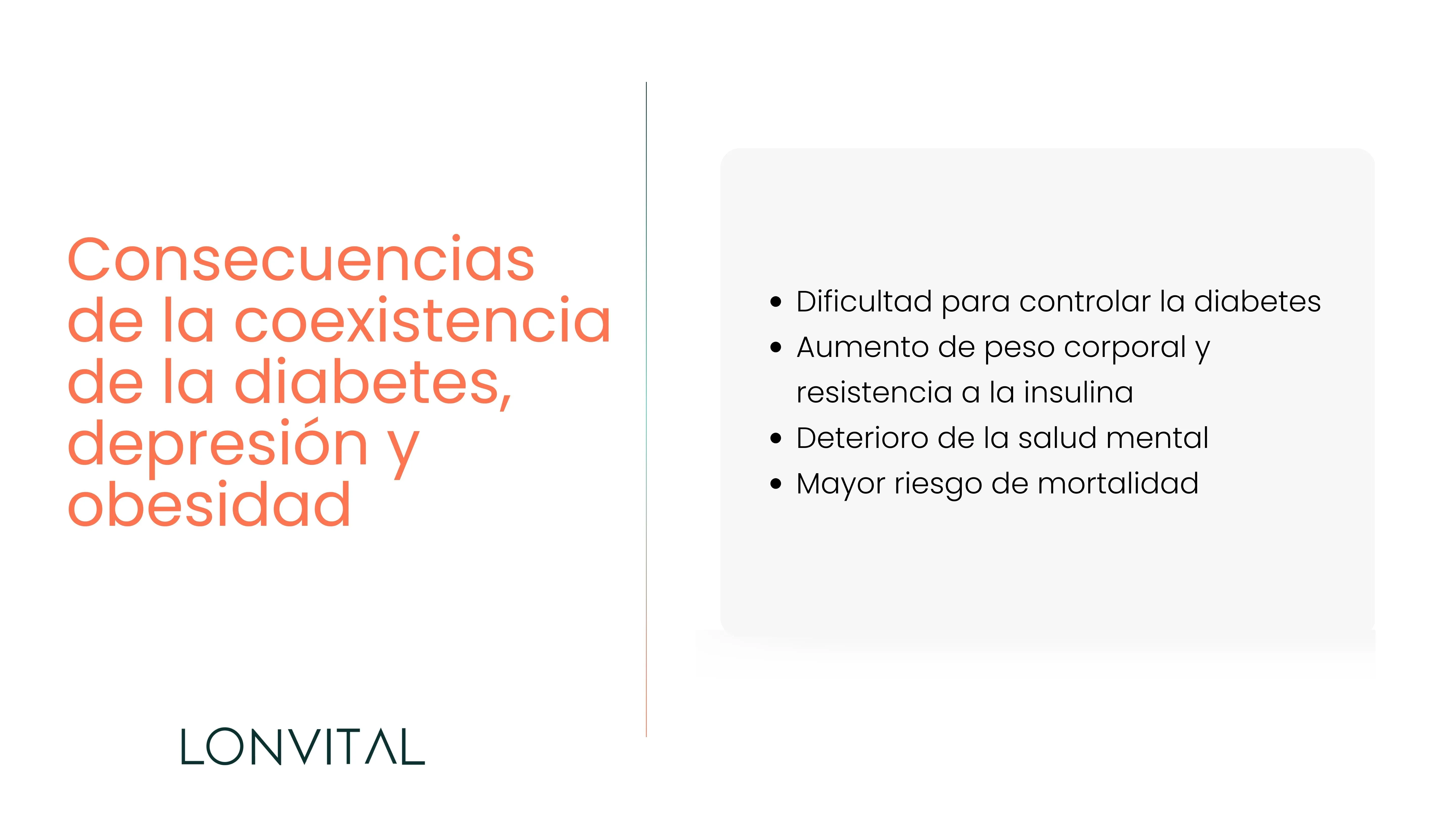 Consecuencias de la coexistencia de la diabetes, depresión y obesidad